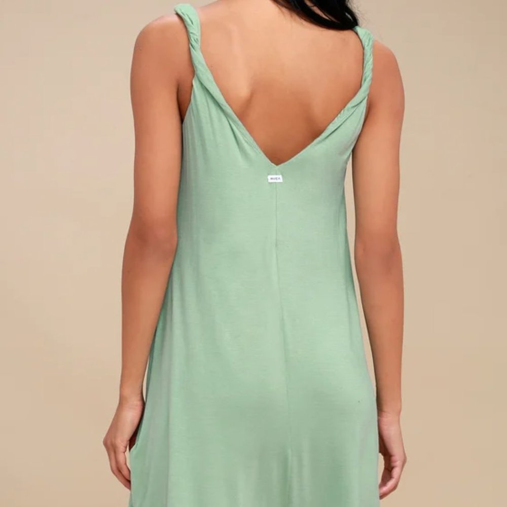 RVCA Chances Sage Green Sleeveless Swing Dress